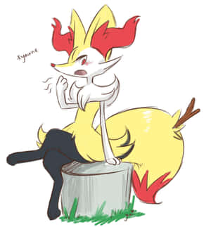 Braixen Yawning Artwork Wallpaper