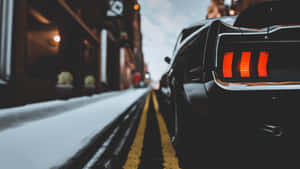 Brake Lights Of A Ford Mustang Wallpaper