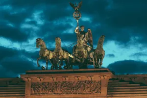 Brandenburg Gate Quadriga Dark Clouds Wallpaper