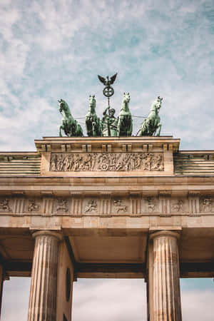 Brandenburg Gate Quadriga Hazy Clouds Wallpaper