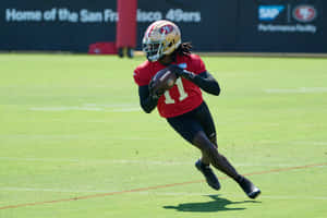 Brandon Aiyuk Training Catch Wallpaper