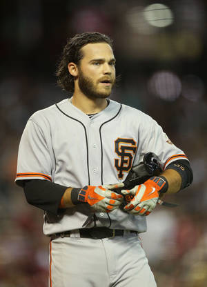 Brandon Crawford During A Game Wallpaper