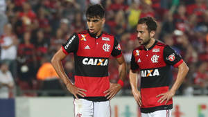 Brasillian Football Stars Lucas Paquetá And Everton Ribeiro In Action Wallpaper