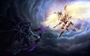 Brave Demon Hunter Stands Ready Wallpaper