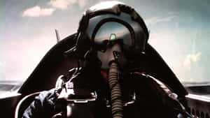 Brave Fighter Pilot Ready For Duty Wallpaper