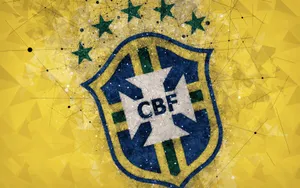 Brazil National Football Team Yellow Geometric Logo Wallpaper