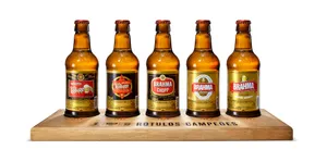 Brazilian Brahma Beer Bottles On Flight Tray Wallpaper
