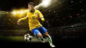 Brazilian Footballer Action Shot Wallpaper