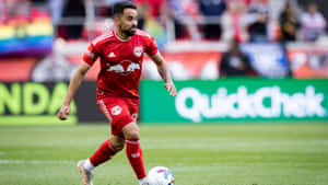 Brazilian Footballer Luquinhas In A Match At Red Bull Arena Wallpaper