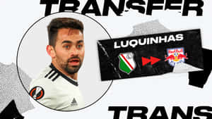 Brazilian Footballer Luquinhas Spotlighted In Transfer Graphic Display Wallpaper