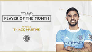 Brazilian Footballer Thiago Martins Etihad Player Of The Month Wallpaper