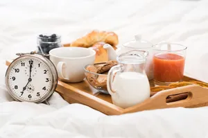 Breakfast In Bed With Milk Wallpaper