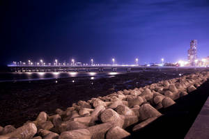 Breakwater Mumbai Coastline Wallpaper