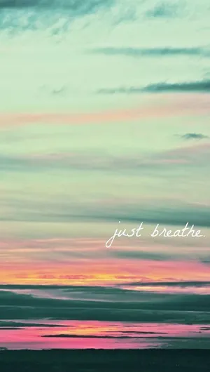 Breathing Quote Pink Gradient Sunset Wallpaper