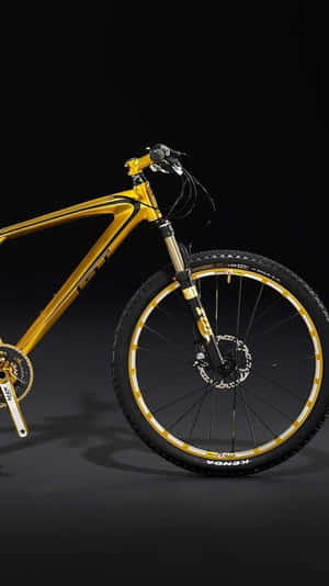 Breathtaking Action Shot Of Mountain Biking Adventure Wallpaper