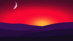 Breathtaking Minimalist Sunset Wallpaper