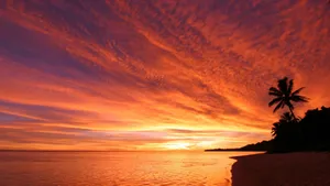 Breathtaking Mountain Landscape At Sunset Wallpaper