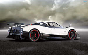 Breathtaking Pagani Zonda F In Full Speed On Track Wallpaper