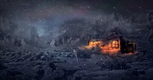 Breathtaking View Of A Powerful Snowstorm Wallpaper