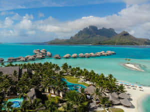 Breathtaking View Of Bora Bora Beach Paradise Wallpaper