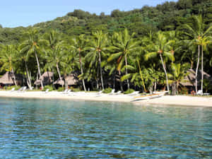 Breathtaking View Of Bora Bora Beach Paradise Wallpaper