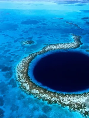 Breathtaking View Of The Enigmatic Great Blue Hole Wallpaper
