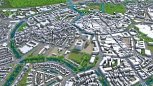 Breda City Aerial View3 D Rendering Wallpaper