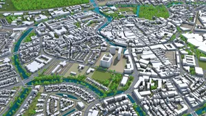 Breda City Aerial View3 D Rendering Wallpaper