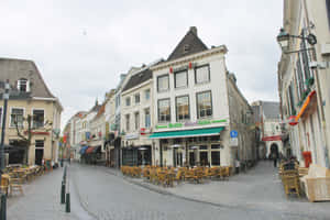 Breda City Center Cobblestone Street Wallpaper