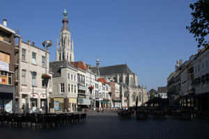 Breda Cityscapewith Grote Kerk Wallpaper