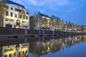 Breda Evening Riverside View Wallpaper