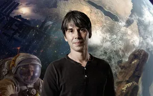 Brian Cox Space Exploration Backdrop Wallpaper