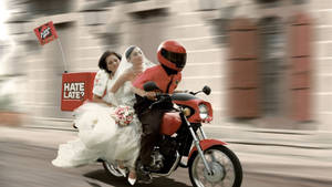 Bride On A Pizza Hut Delivery Wallpaper