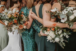 Bridesmaids In Long Gown Wallpaper