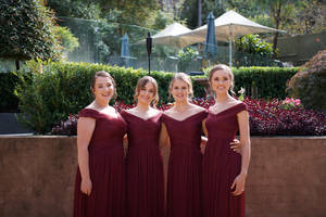 Bridesmaids In Red Wallpaper