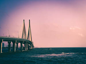 Bridge Aesthetic Pink Desktop Wallpaper