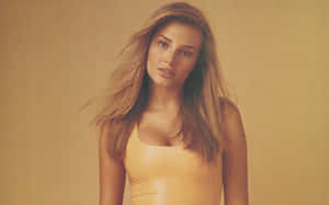 Bridget Hall Exuding Elegance In A Stunning Portrait Wallpaper