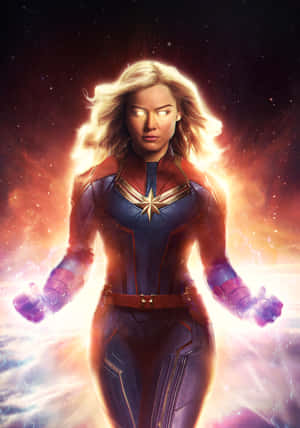 Brie Larson As Captain Marvel In Avengers: Endgame 2 Wallpaper