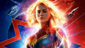 Brie Larson Is Carol Danvers, The Brave Superhero We All Know As Captain Marvel Wallpaper