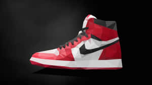 Bright And Bold: Red Jordan Shoes Wallpaper