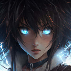 Bright Anime Girl Shining Blue Eyes Wallpaper