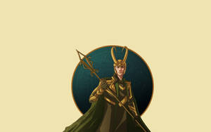 Bright Colors And A Mischievous Smirk Come Together In This Loki Cartoon Artwork. Wallpaper