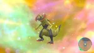 Bright Fraxure With Colorful Patterns Wallpaper