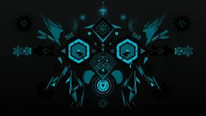 Bright Geometric Shapes Against A Dark Background Wallpaper