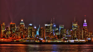 Bright New York City Night View Wallpaper