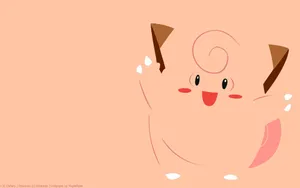 Bright Pink Clefairy Art Wallpaper