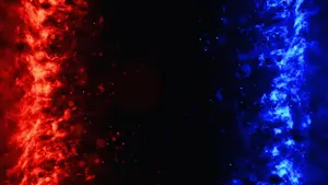 Bright Red And Blue Flames Dancing On The Night Sky Wallpaper