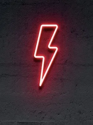 Bright Red Neon Lightning Wall Light Wallpaper