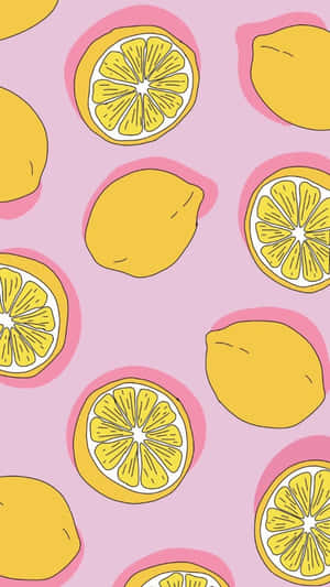Bright Round Lemon Illustration Wallpaper