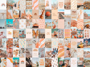 Bright, Vibrant Shades Of Orange And Peach Combine To Create An Aesthetic Wallpaper